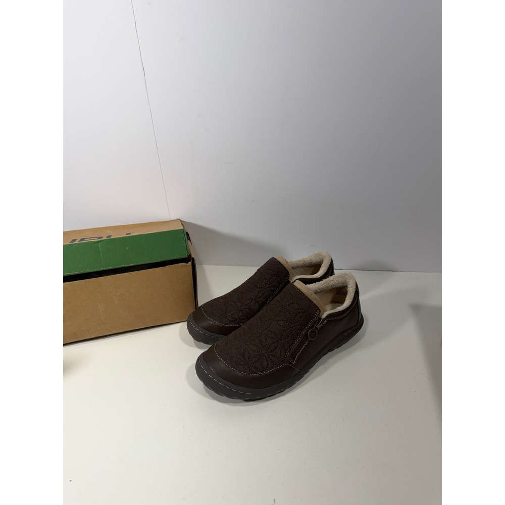 JBU by Jambu Crimson Brown Floral Embroidered Faux Fur Slip On Shoes Mens 6.5